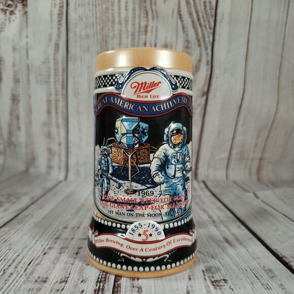 Miller High Life Beer Glass Stein Mug 1st Man On The Moon 5th In The Series - Picture 2 of 7